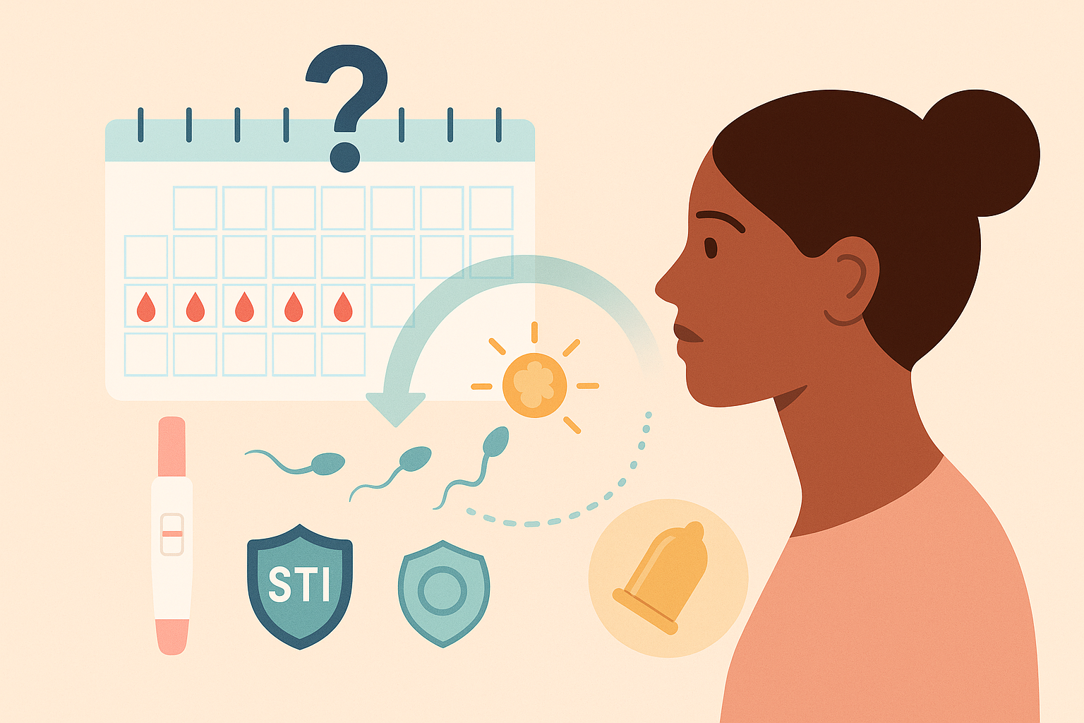 Menstruationscyklus illustration der viser ægløsning og fertile perioder