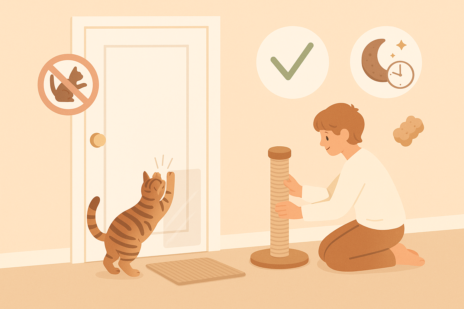 Kat kradser på døren - venlige løsninger til at stoppe det