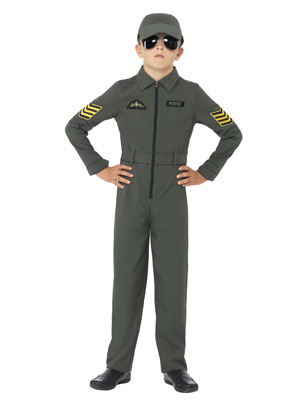 dreng i pilot kostume