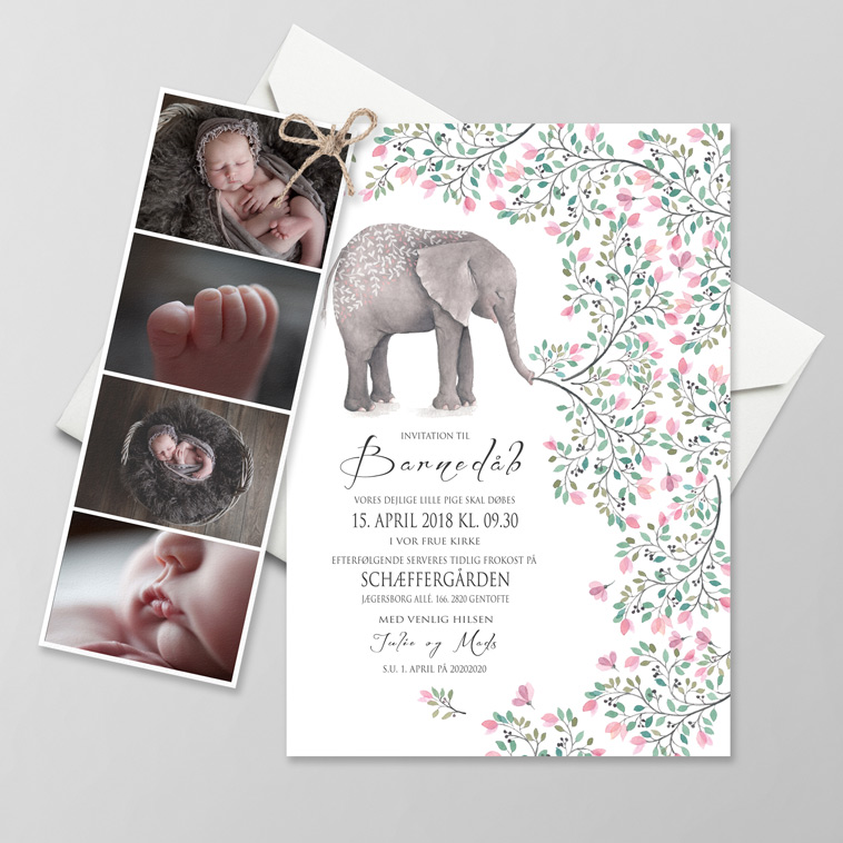 barnedåbsinvitation-med-elefant-motiv
