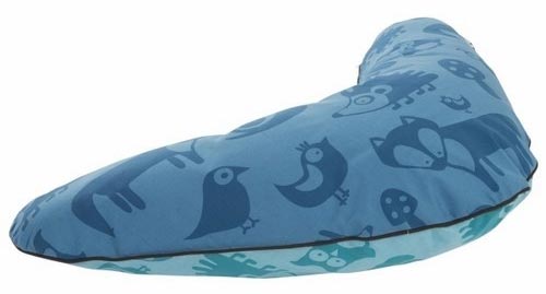 blå ammepude med skovens dyr fra sebra