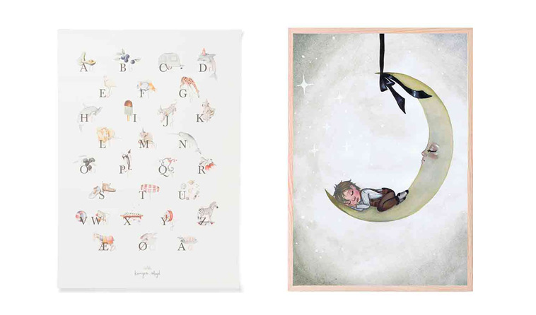 abc plakat og plakat med måne