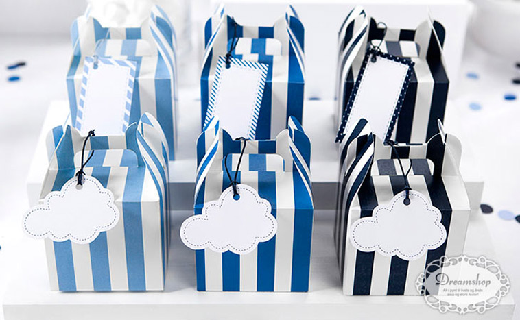 blå gaveæsker til børnefødselsdag