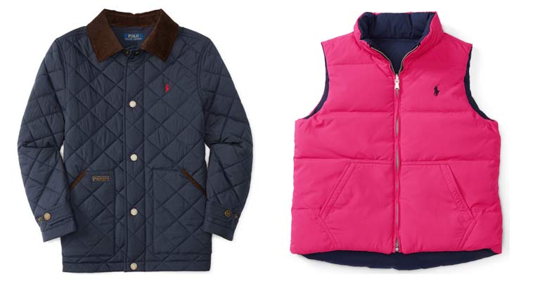 Quiltet jakke og dun vest fra Ralph Lauren