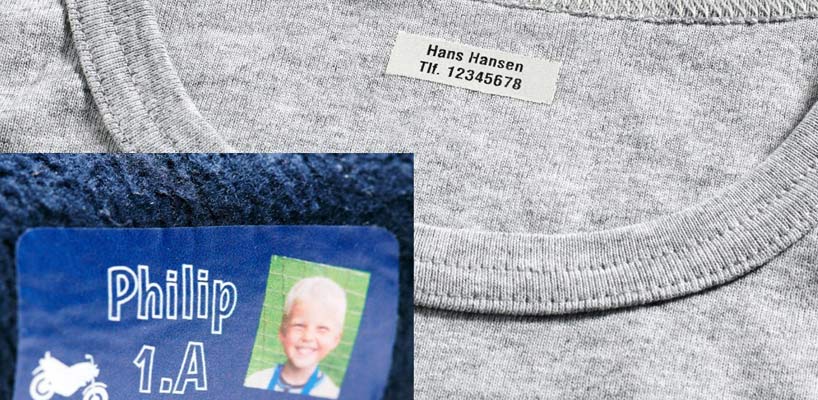 t-shirt og strygemærke